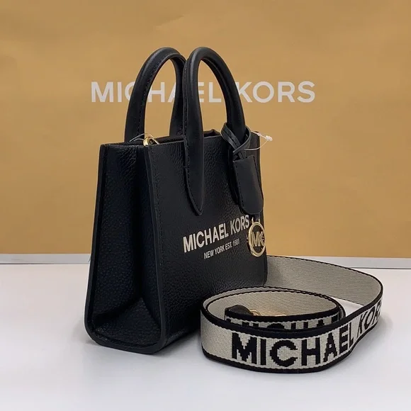 MICHAEL KORS Mirella Extra-Small Shopper XBody Crossbody Bag NWT Black color - Picture 4 of 14